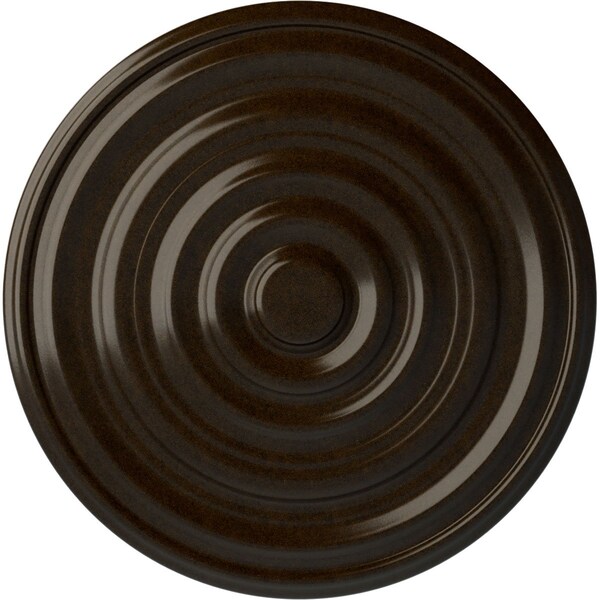 Ekena Millwork Carton Ceiling Medallion (For Canopies up to 3 3/4"), Hand-Painted Bronze, 17 3/4"OD x 1 3/8"P CM18CABZS - main